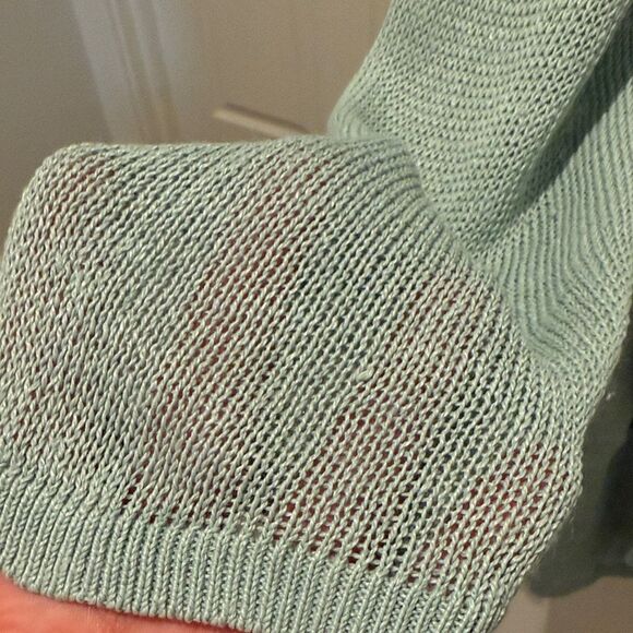 J.Jill Women's Light Green Open Front Long Line Cardigan size Medium Petite - Picture 3 of 8